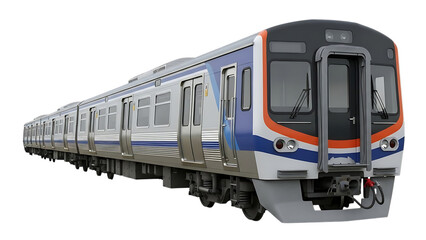 Obraz premium A modern train with sleek design and vibrant colors on a black background