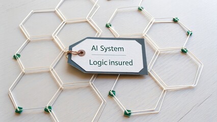 AI System with Logic Insured Concept Displayed on Honeycomb Structure for Technology Theme