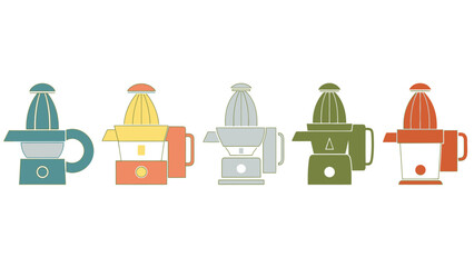 Colorful juicers graphic vector illustration for health and food concepts