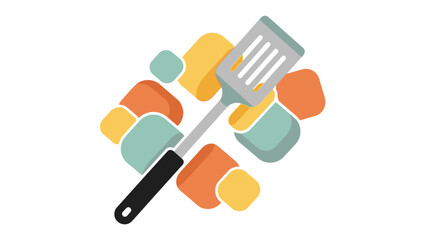 Cooking spatula graphic on abstract background for culinary and design