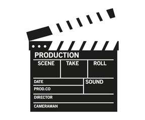 Obraz premium Clapboard movie production and filmmaking cinema equipment illustration
