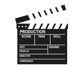 Obraz premium Clapboard movie production and filmmaking cinema equipment illustration
