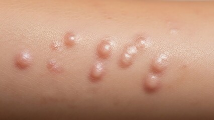 Fototapeta premium A close-up view of skin with multiple small bumps and lesions