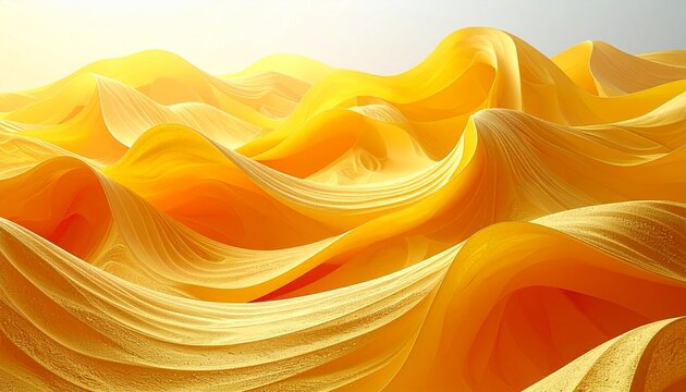 Yellow Gold Vibrant abstract waves Background in a dynamic orange landscape viewed from a high vantage point