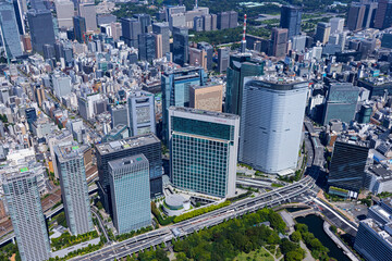 都市風景・汐留駅周辺・Aerial view