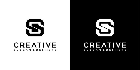 SS or S initial letter logo design vector
