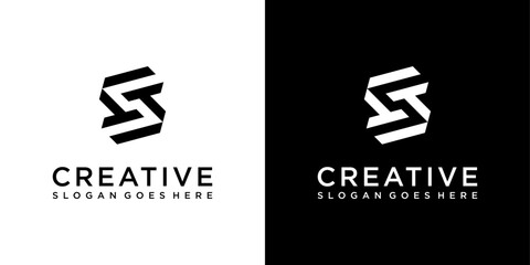SS or S initial letter logo design vector