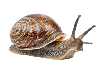 Garden snail isolated on transparent background