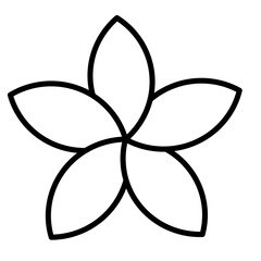 Plumeria flower icon vector on white background