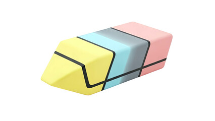 Geometric Object with Pastel Colors and Black Lines