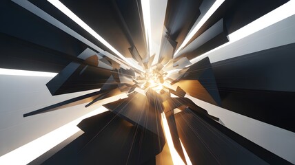 Abstract light explosion in dark space