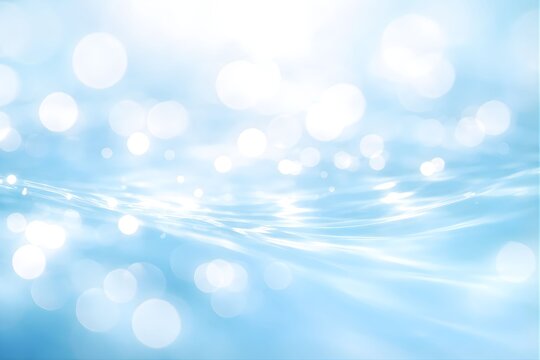 水面の光がきらめく透明感のある抽象背景｜未来を感じさせる清潔なブルーグラデーション