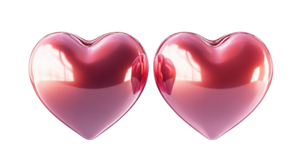 Shiny pink hearts valentine's day romantic love symbols