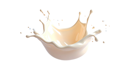 A creamy liquid erupts forming a crown-shaped splash