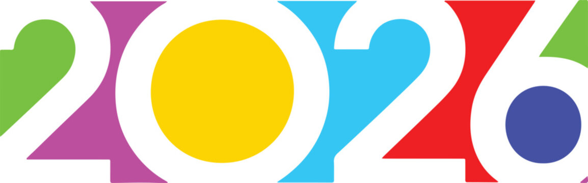 2026 numeric logo vector bold geometric digits for marketing