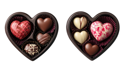 Valentine's day chocolate hearts, romantic gifts, sweet treats