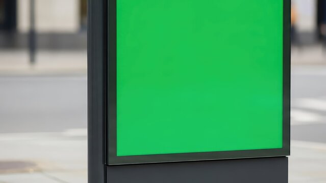 Green Screen Billboard Mockup in Urban Setting.