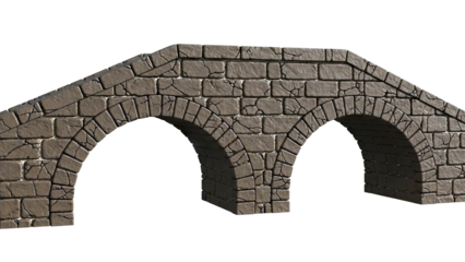 Old Stone Arch Bridge with Cracked Bricks