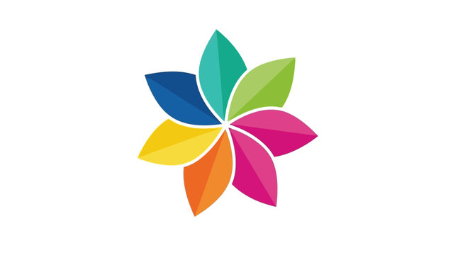 Colorful Abstract Flower Logo Icon on White Background