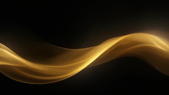 金色の光波が流れる上品背景映像