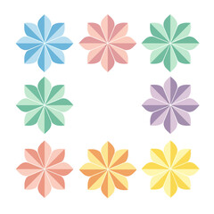 Colorful Origami Flowers Pattern - Pastel Geometric Floral Design