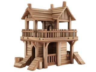 Rustic Wooden Toy Fort House