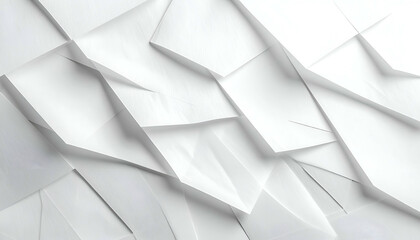 Abstract, geometric, white origami-like shapes