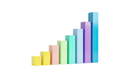 Colorful Bar Chart Showing Upward Trend