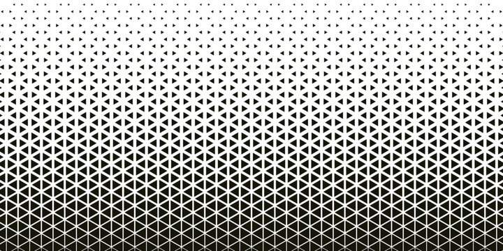 Triangular Halftone Texture Retro wave Vector Geometric Technology Abstract Background. Half Tone Triangles Retro Colored Pattern. Minimal 80s Style Dynamic Tech Structure Wallpaper