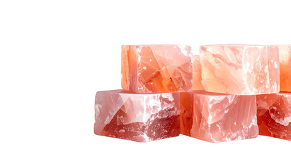 Stack of translucent pink-orange cubes against a black background