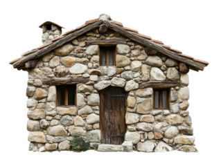 Rustic Stone Cottage Isolated