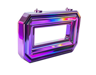 Shiny, futuristic, geometric object with iridescent, vibrant surfaces