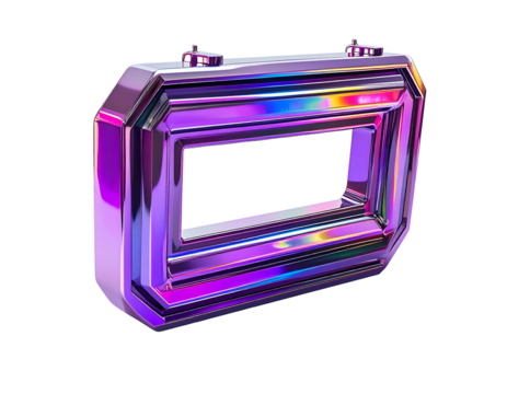 Shiny, futuristic, geometric object with iridescent, vibrant surfaces - Powered by Adobe