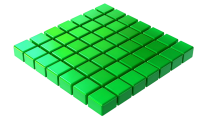 Glossy green cubes arranged in a diamond shape on a black background