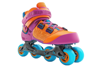 Colorful Inline Roller Skate Isolated