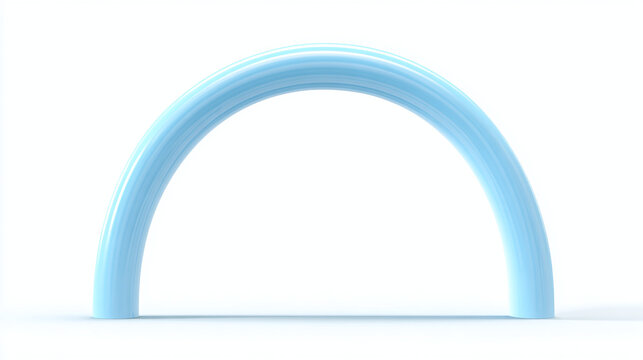 A sleek, minimalist, and arch in a light blue hue, its simple lines are captivating, showcasing modern design elements. The smooth texture creates a sense of sophistication and serenity