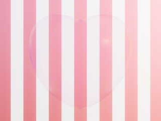 Pink heart bubbles on striped background