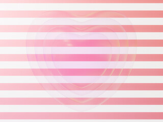 Pink heart bubbles on striped background