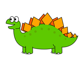 背中のプレートが特徴的な恐竜を明るくポップに描いたキャラクターのイラスト © ribitts