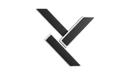 Stylized Black and White V Shape Logo