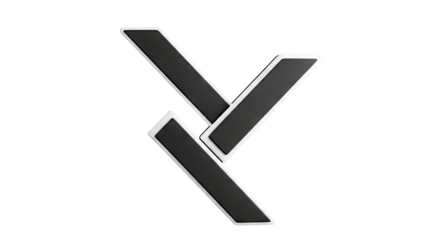 Stylized Black and White V Shape Logo - Powered by Adobe