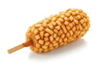 french fry corn dog coated with fries