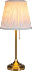 Isolated Modern Gold Table Lamp with Warm Light on Transparent Background