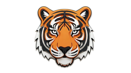 Layered Tiger Face Art