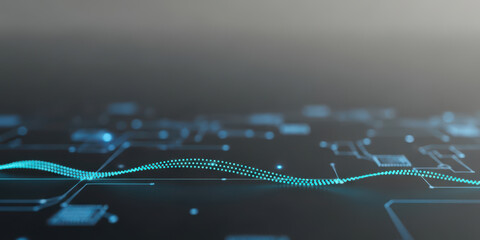 Futuristic digital blue wave virtual art light design science motion electric illustration explosion glowing line ai analysis finance connectivity technology tech energy space concept background