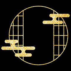 背景素材_和風フレーム_ラメ