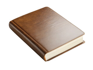 Obraz premium Closed brown leather book isolated