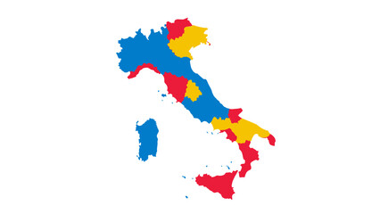 Obraz premium italy map colored regions