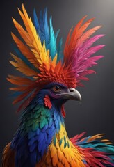 Fototapeta premium Vibrant plumage spread wide in pride and glory, ornithology, majestic