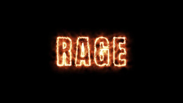 Rage Text Stroke Burning Animation for Intense Promo and Social Media 4K